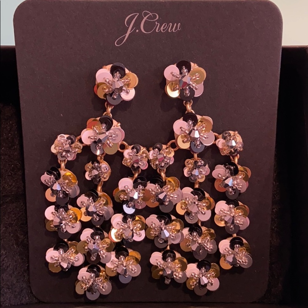 J.Crew floral sequin earrings